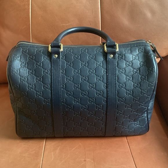 💙Beautiful Authentic GUCCI Guccissima Navy Boston Bag💙💙 - Picture 8 of 13